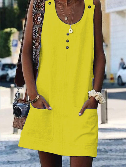 New Style Multi Button Adjustable Multi Color Strap Ladies Dress