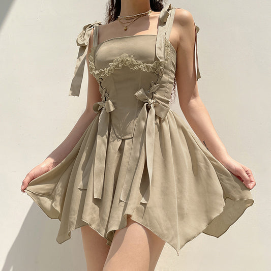 Style Lace And Fungus Stitching Dress